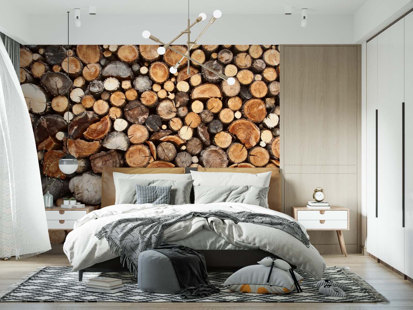 Fototapeta plátky stromov v rôznych farbách