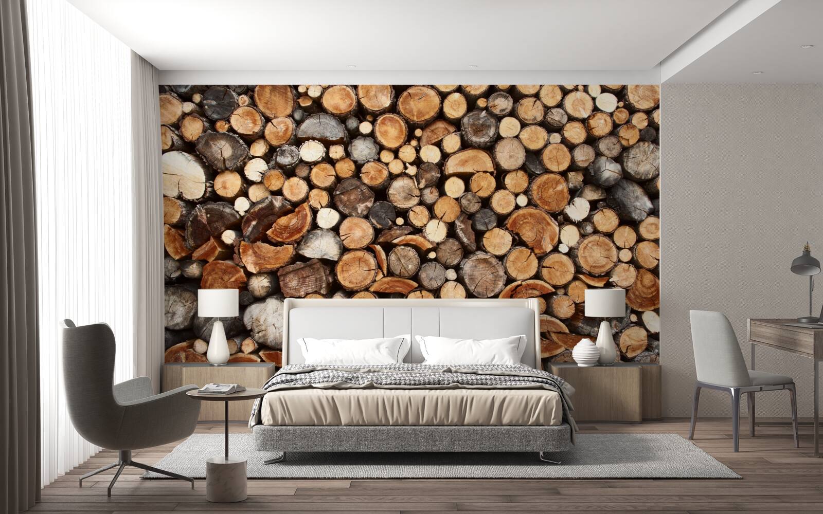 Fototapeta plátky stromov v rôznych farbách