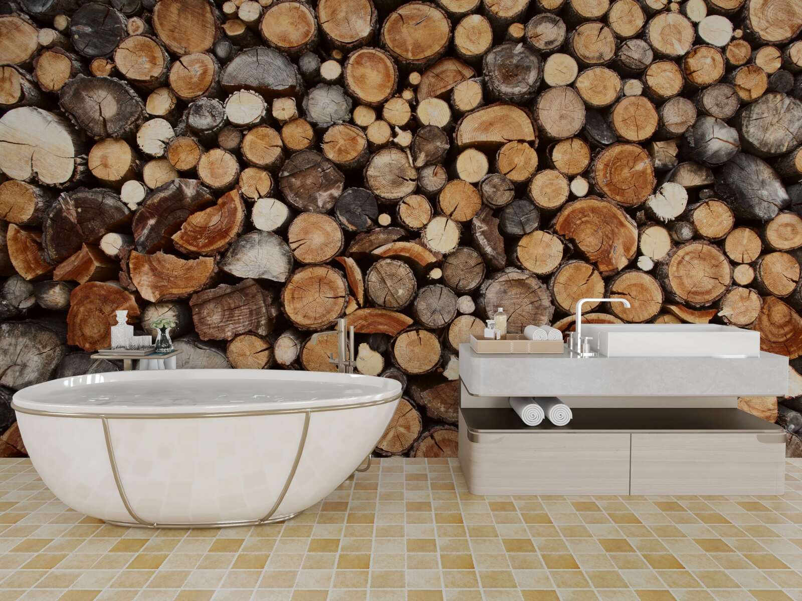 Fototapeta plátky stromov v rôznych farbách