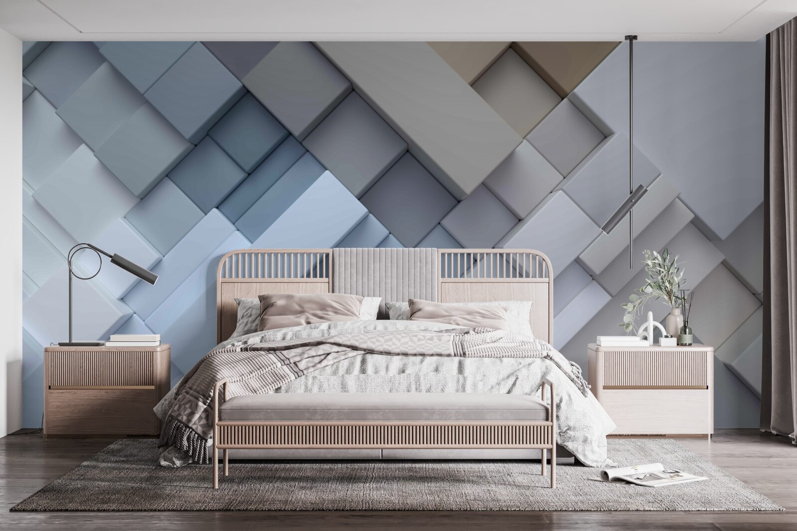 Fototapeta abstraktný obraz v modrých farbách s obdĺžnikovým tvarom