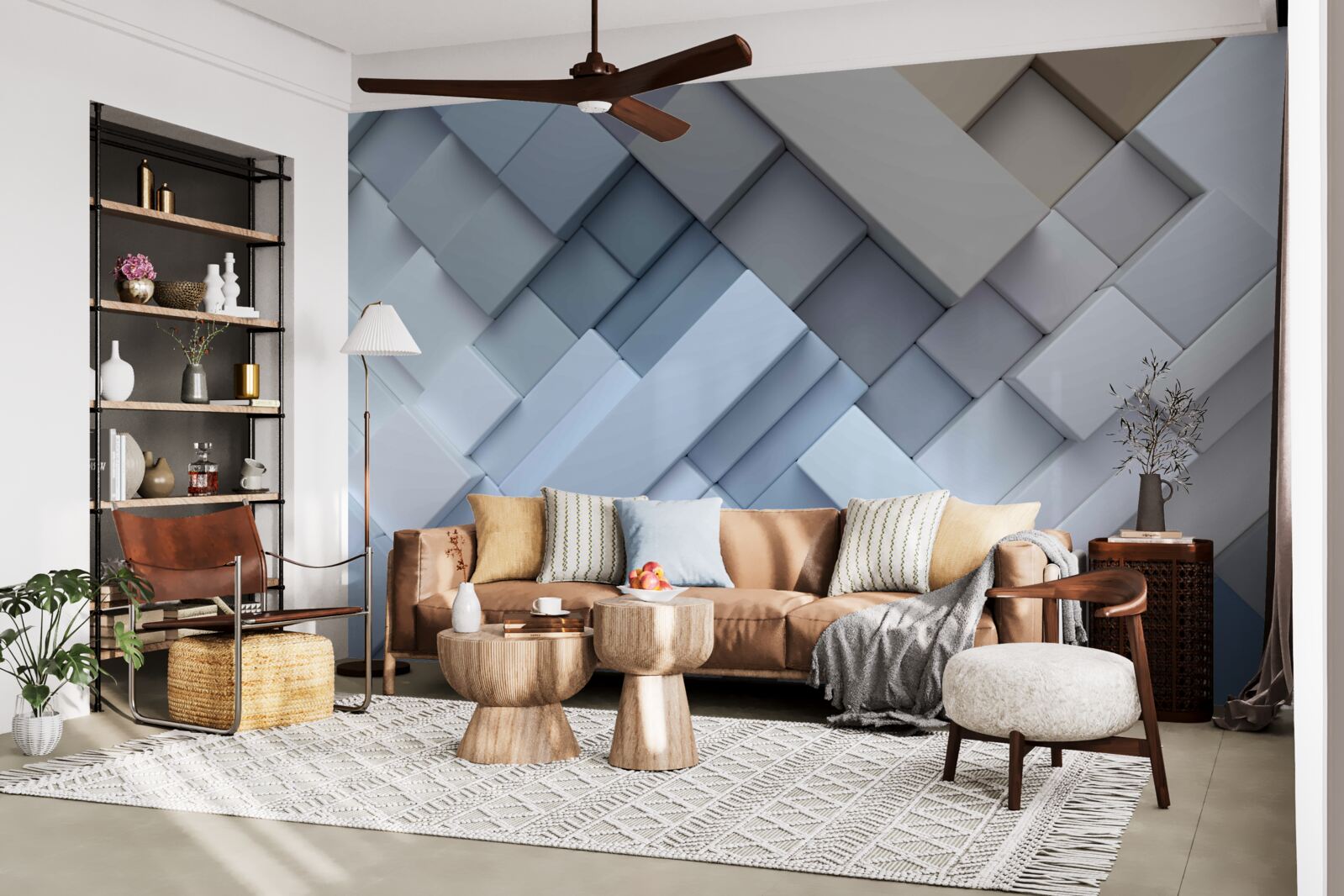 Fototapeta abstraktný obraz v modrých farbách s obdĺžnikovým tvarom