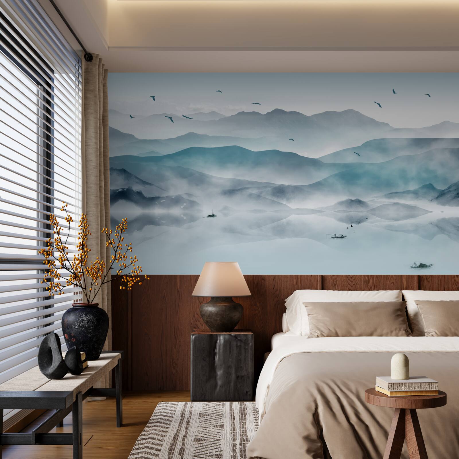 Fototapeta okraj hmly padá na vodnú hladinu