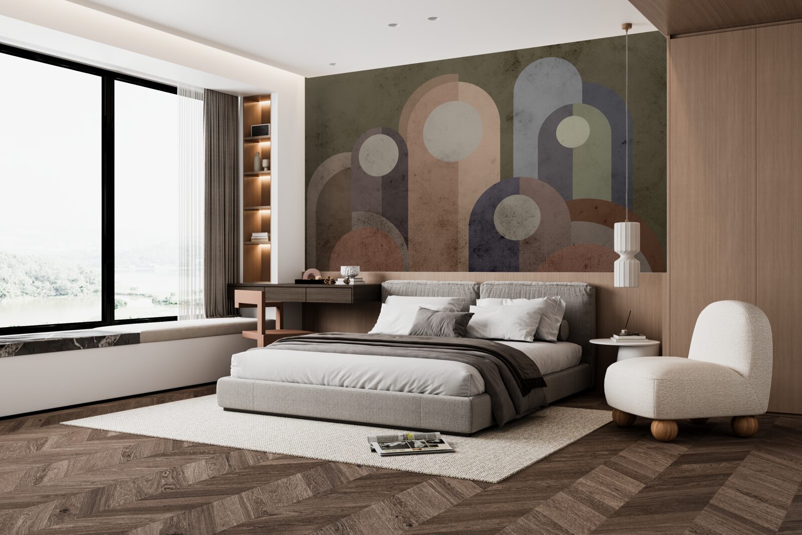 Fototapeta abstraktný obraz vodných rastlín s farbami