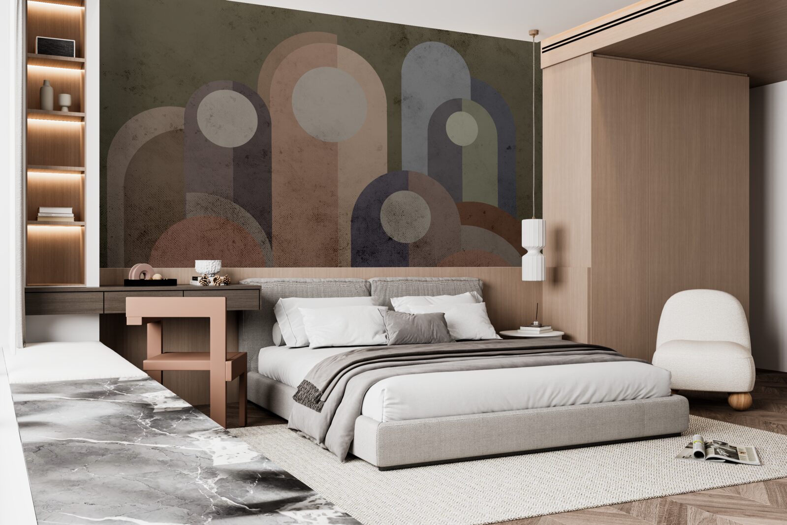 Fototapeta abstraktný obraz vodných rastlín s farbami