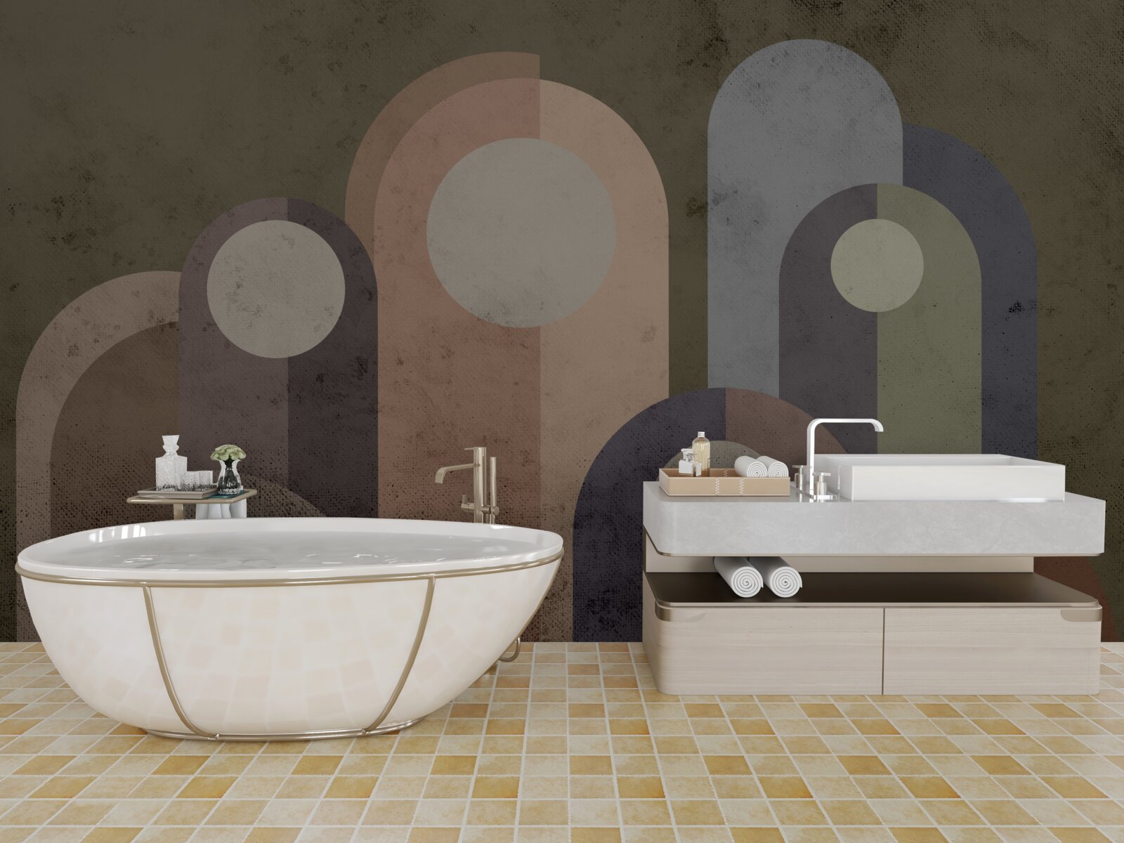 Fototapeta abstraktný obraz vodných rastlín s farbami