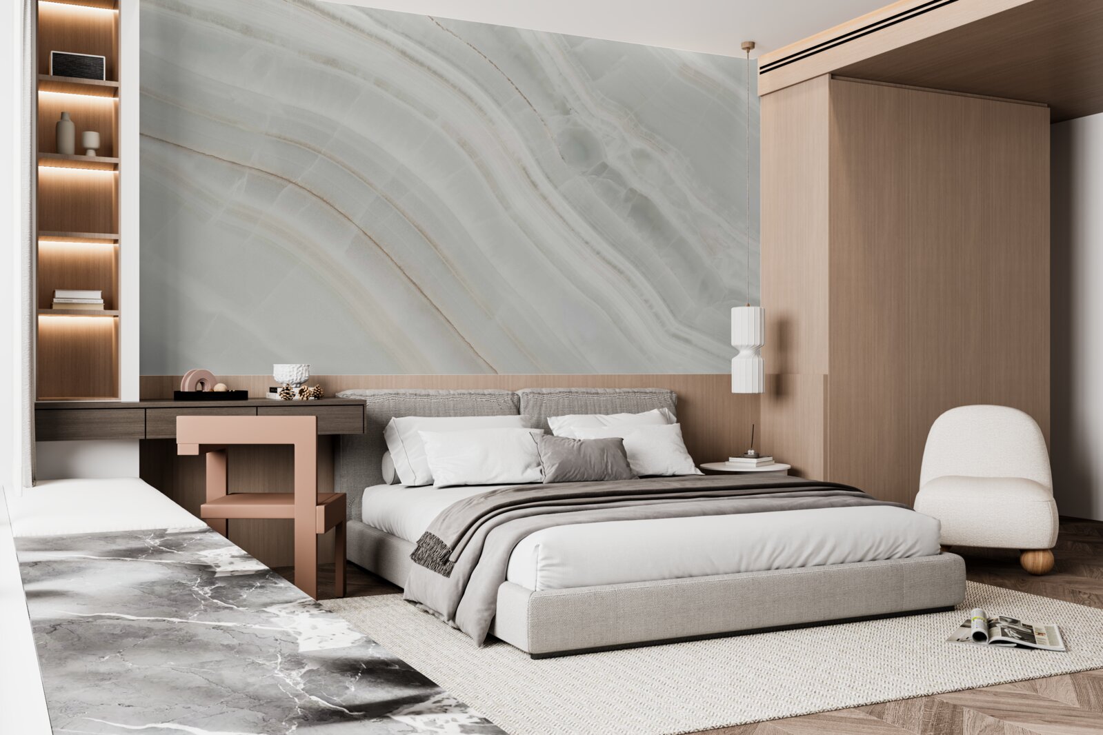 Fototapeta tenký sivý béžový strih