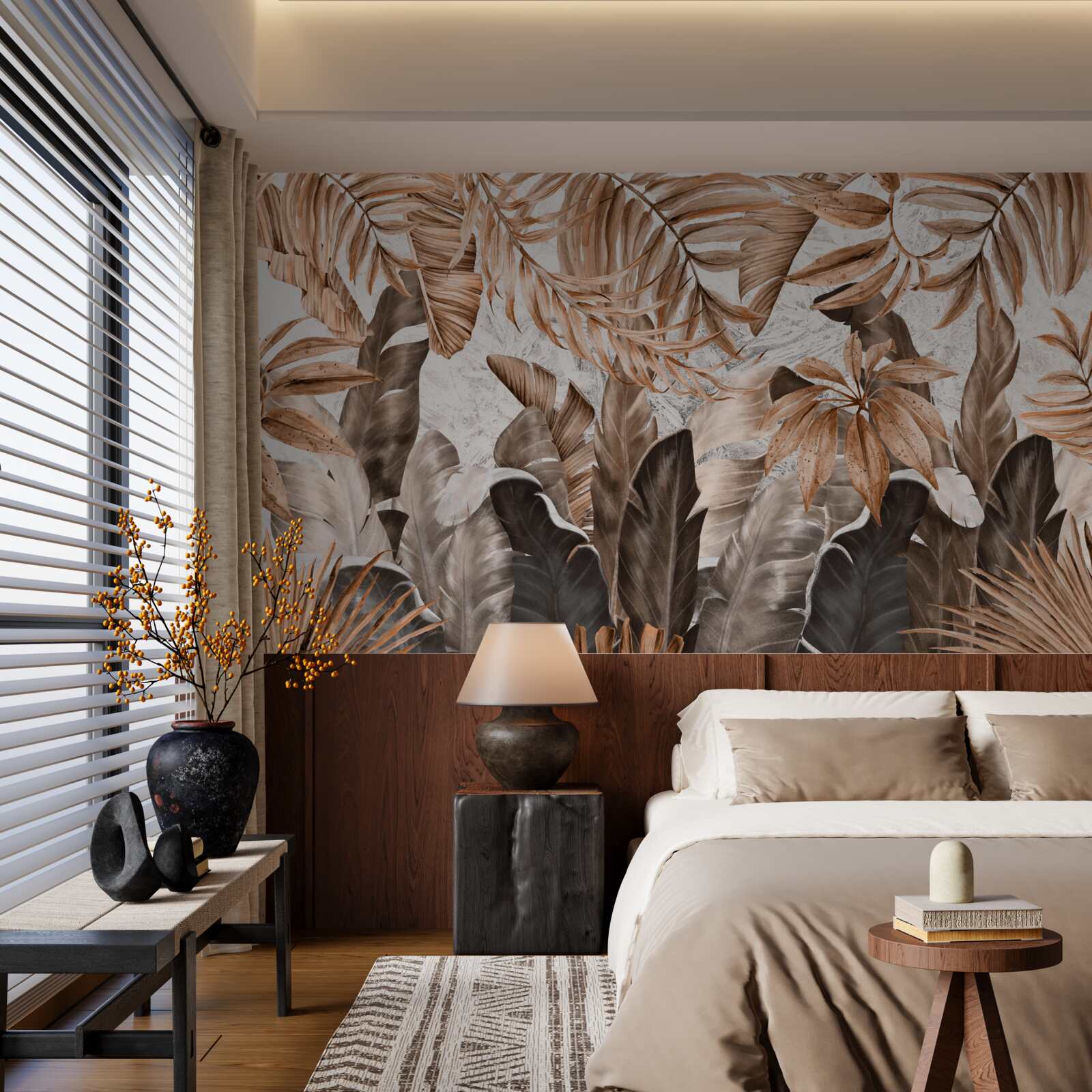 Fototapeta medené a hnedé listy