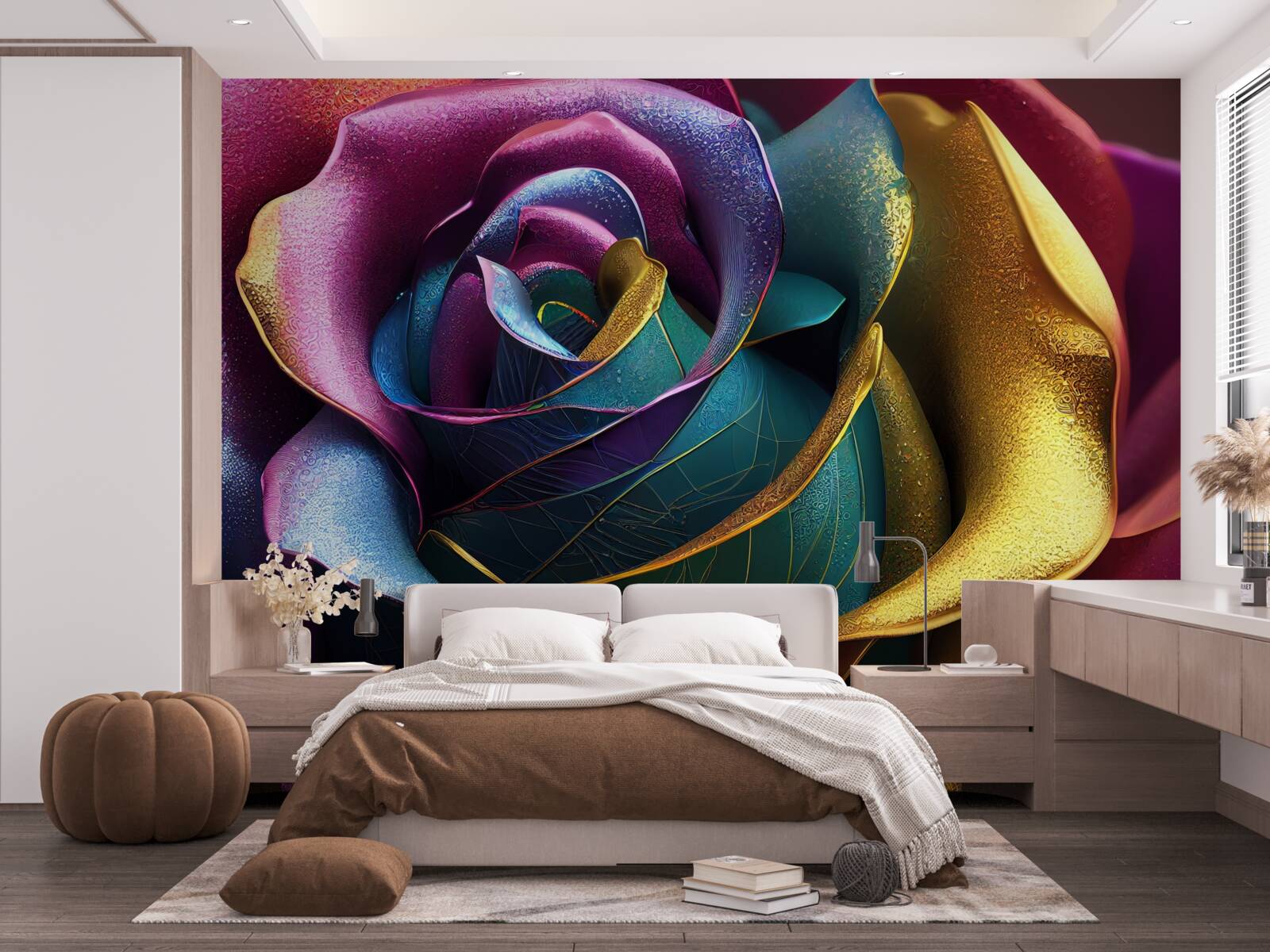 Fototapeta Perzská ruža osvetlená dúhou