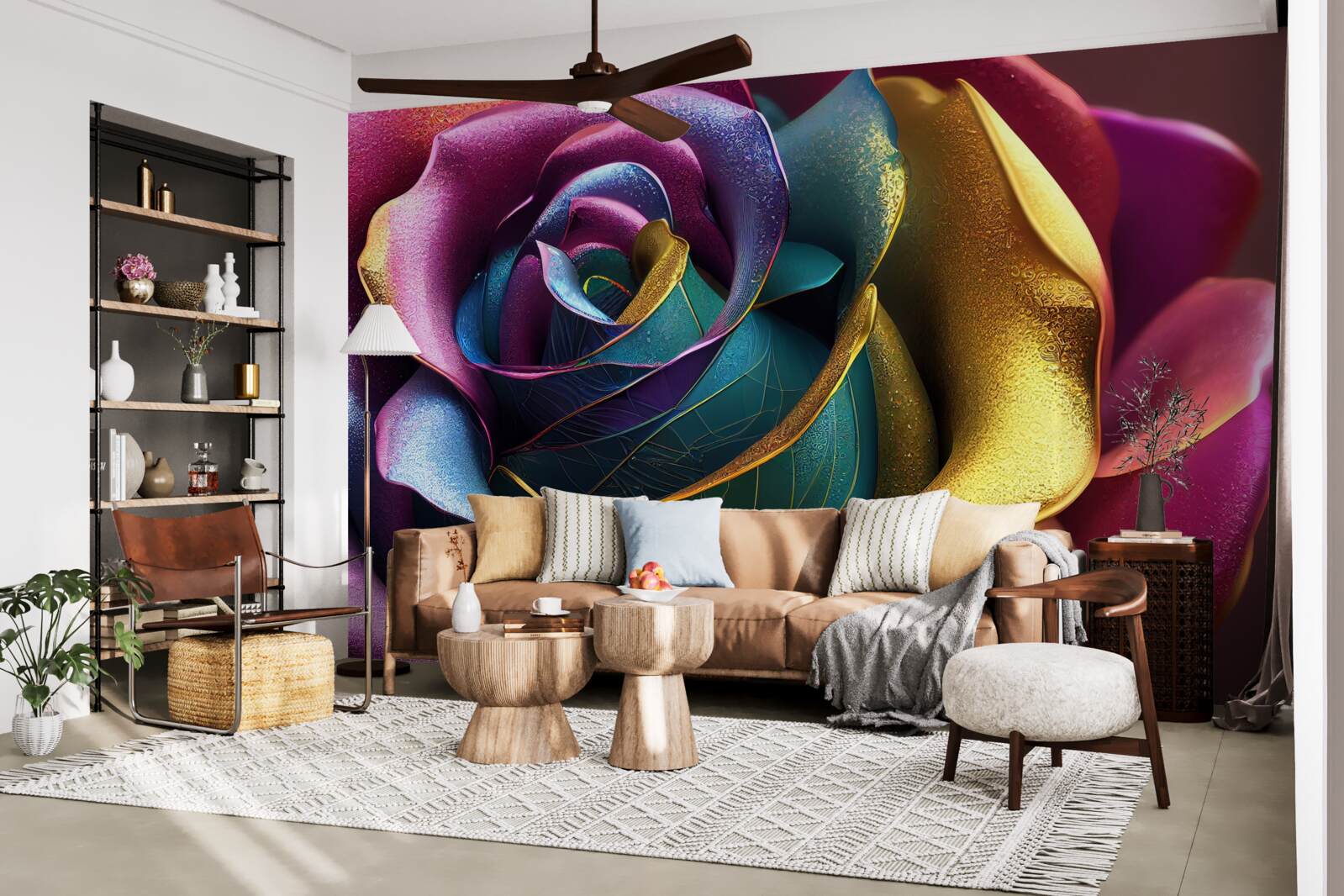 Fototapeta Perzská ruža osvetlená dúhou