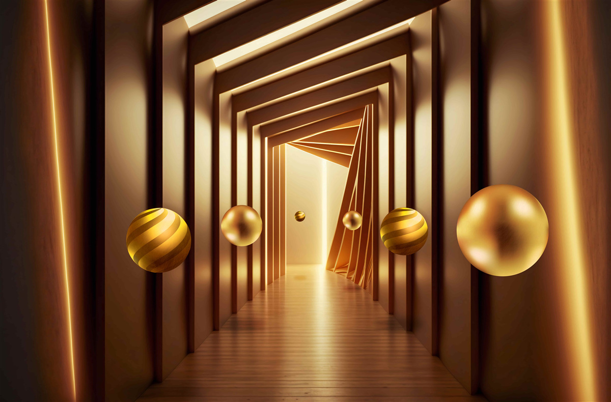 Fototapeta hnedé guličky v hnedom tuneli