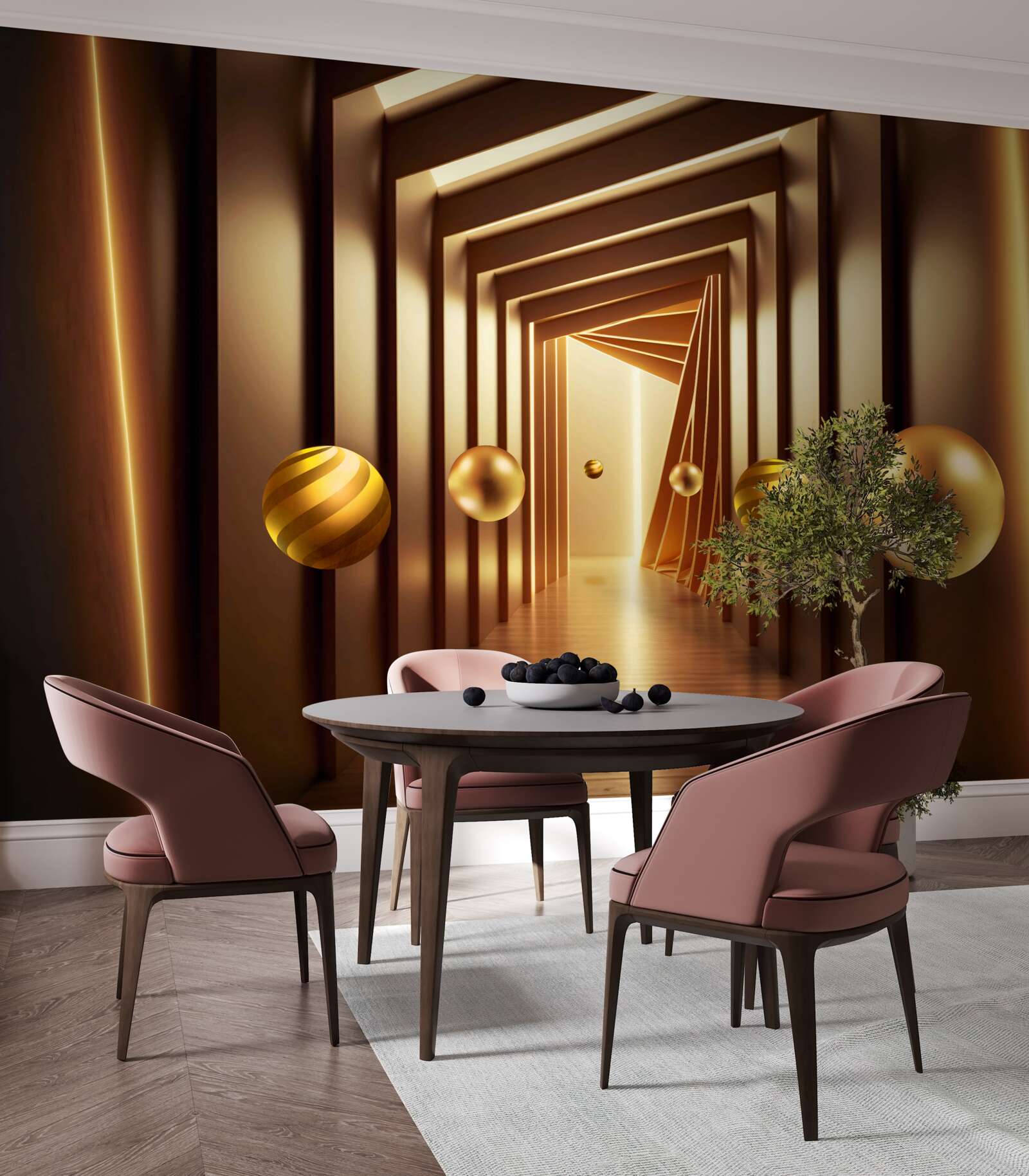 Fototapeta hnedé guličky v hnedom tuneli