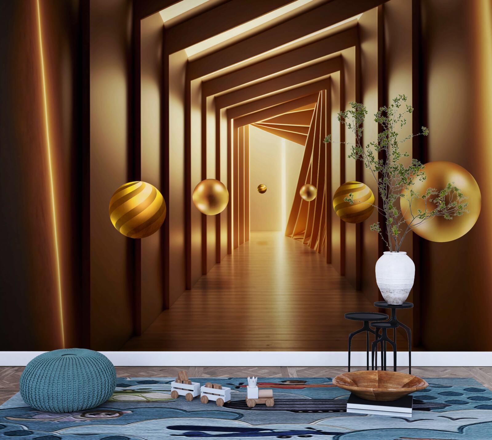 Fototapeta hnedé guličky v hnedom tuneli