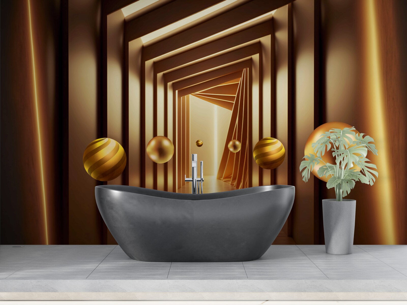 Fototapeta hnedé guličky v hnedom tuneli