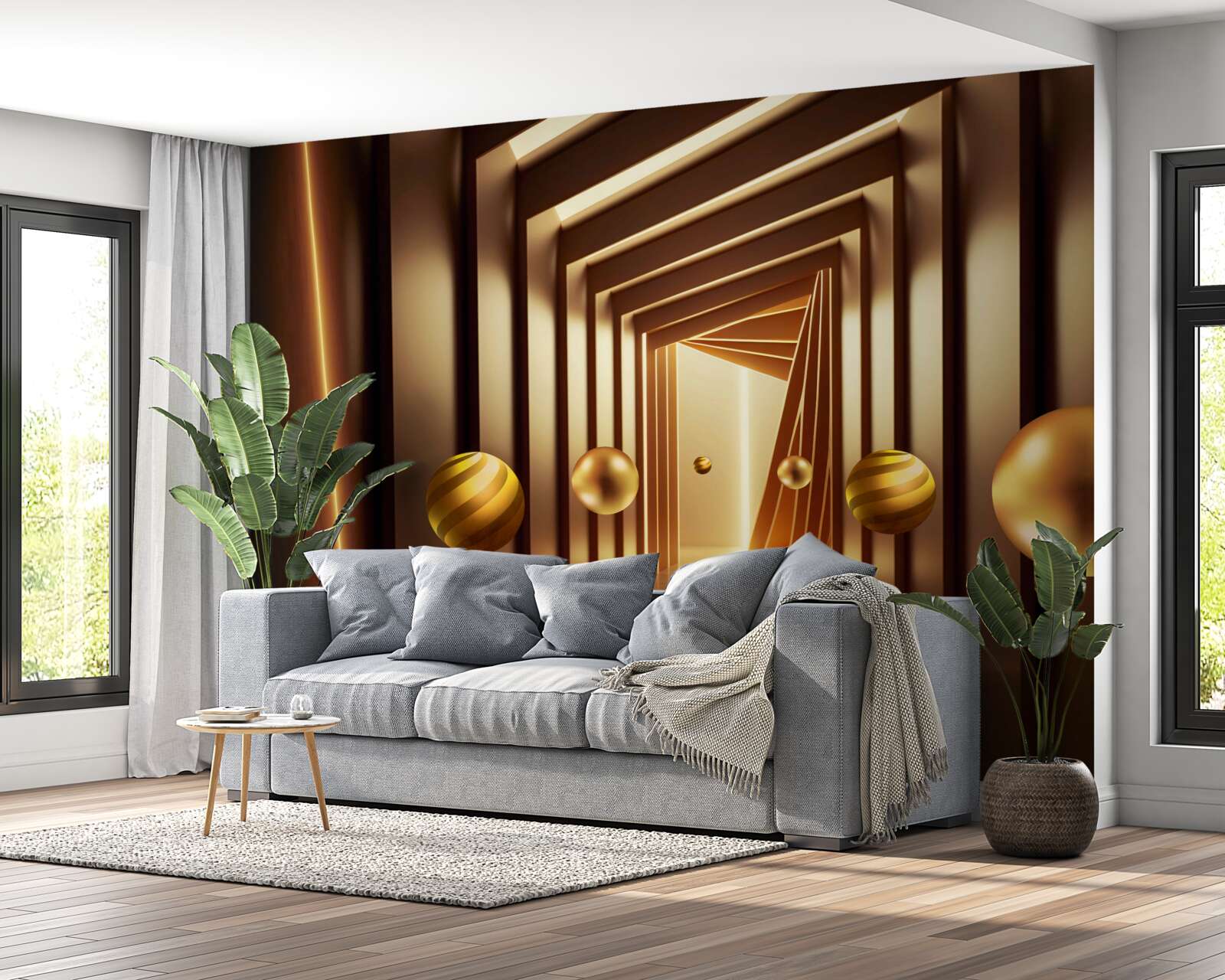 Fototapeta hnedé guličky v hnedom tuneli