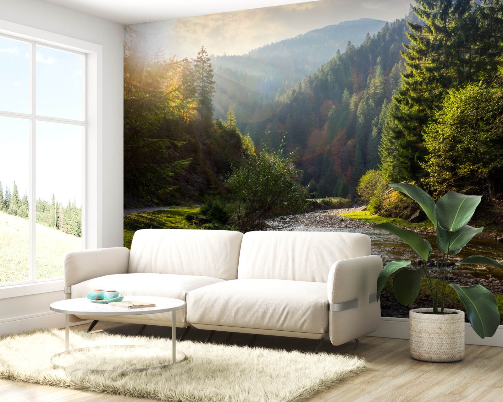 Fototapeta farebný horský chodník pri východe slnka