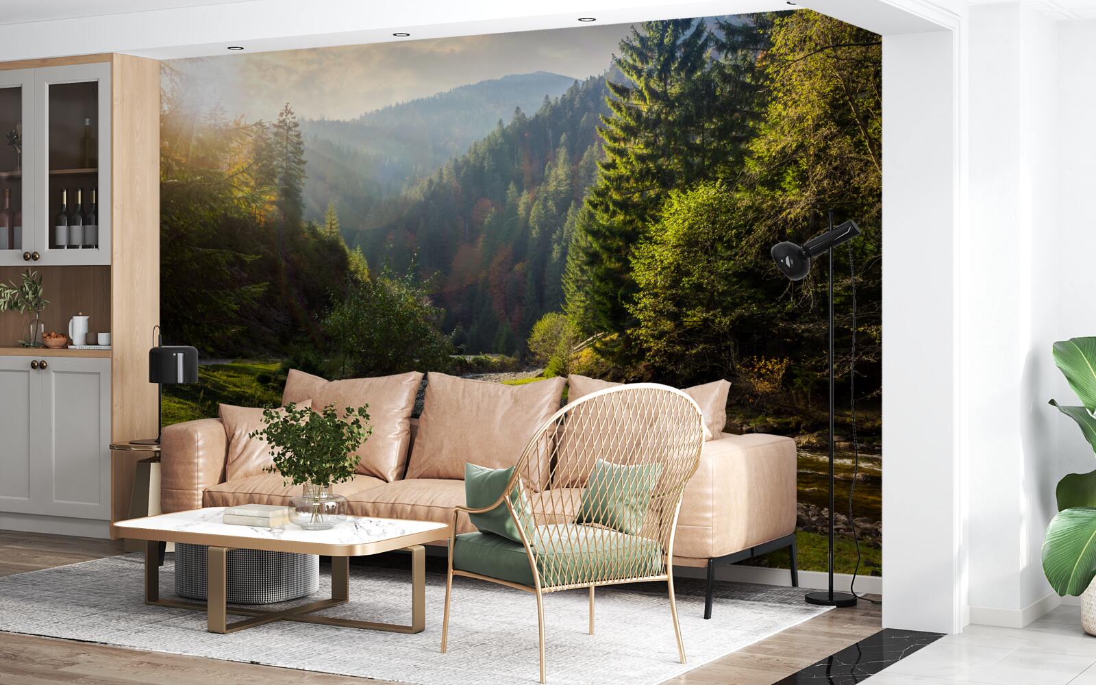 Fototapeta farebný horský chodník pri východe slnka