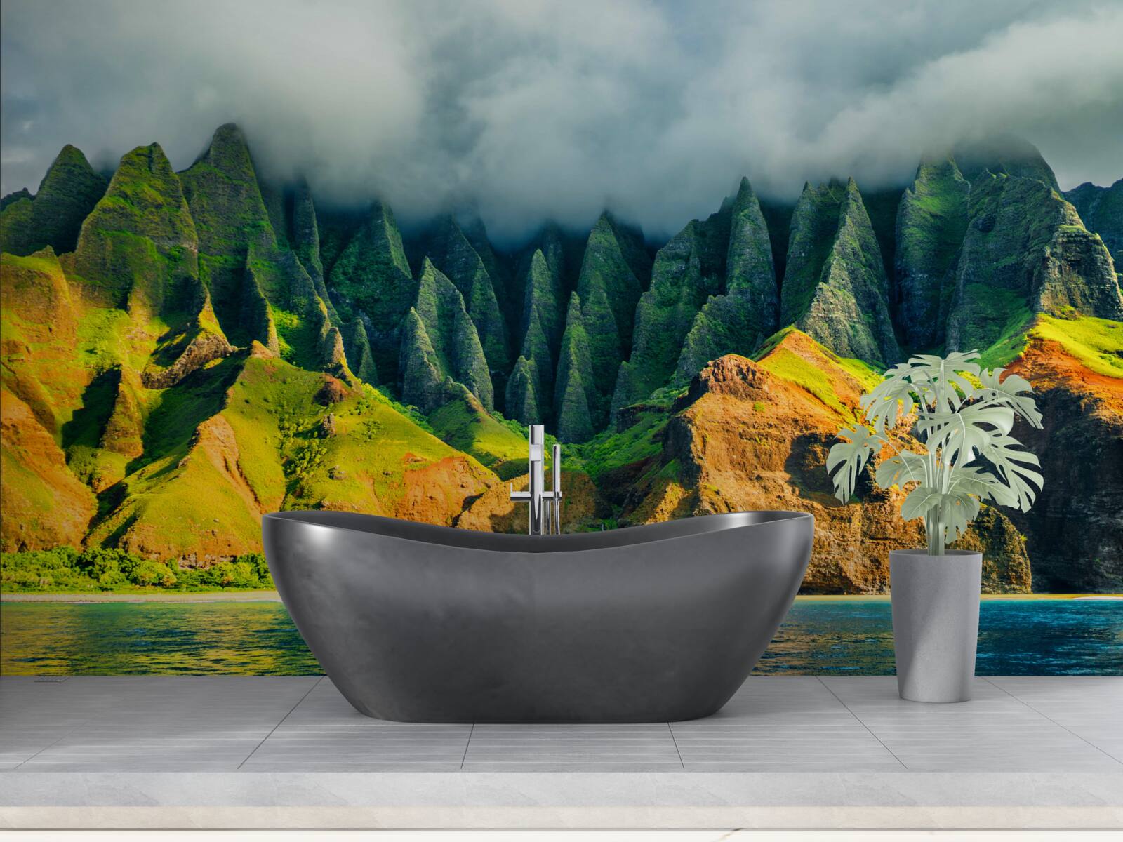 Fototapeta výhľady na horské jazero sú plné farieb