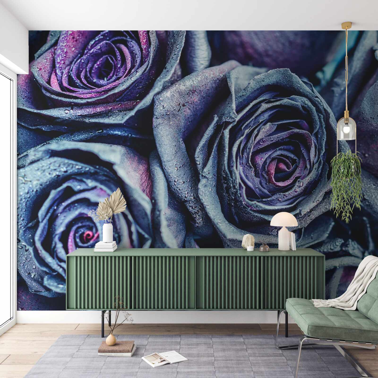 Fototapeta kytica bielych a fialových ruží