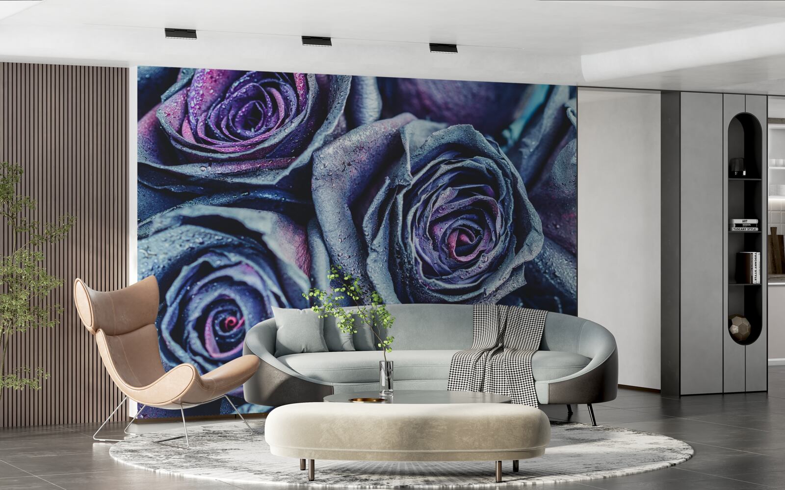 Fototapeta kytica bielych a fialových ruží