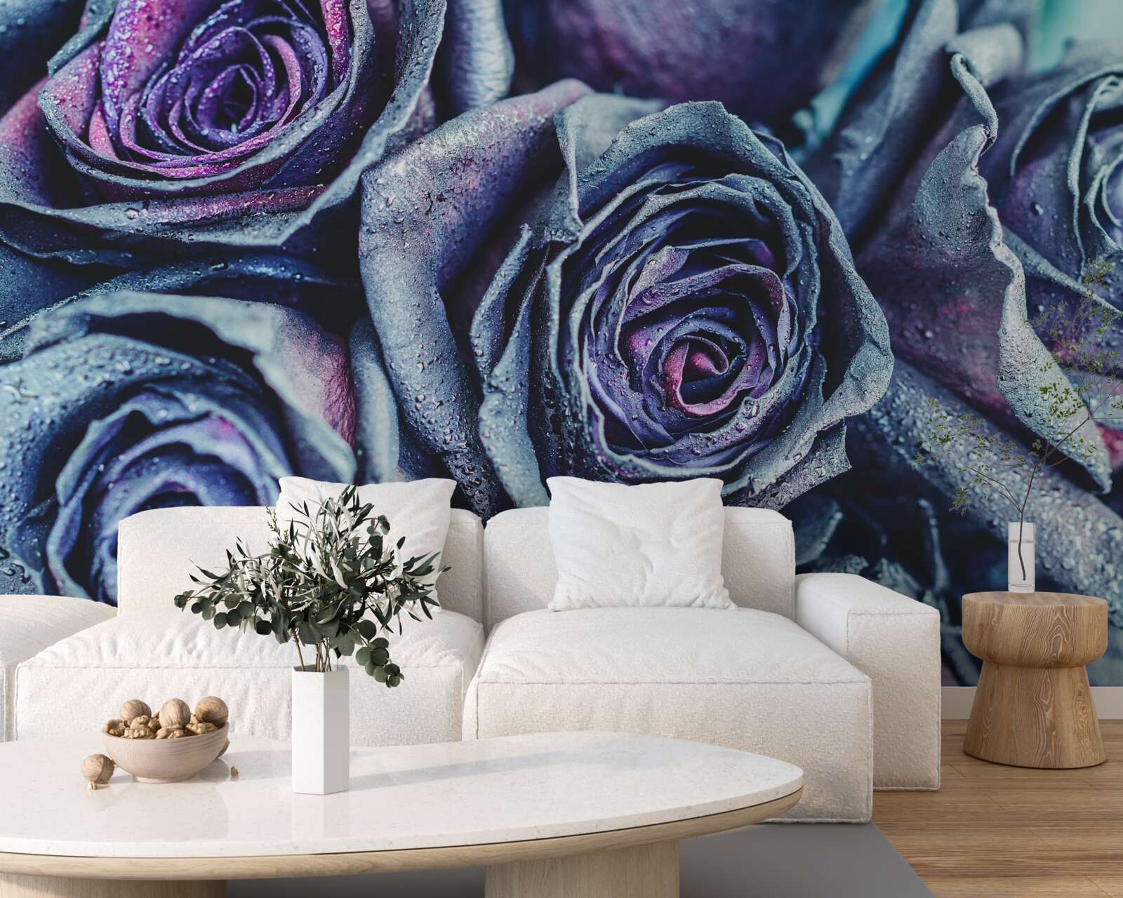 Fototapeta kytica bielych a fialových ruží