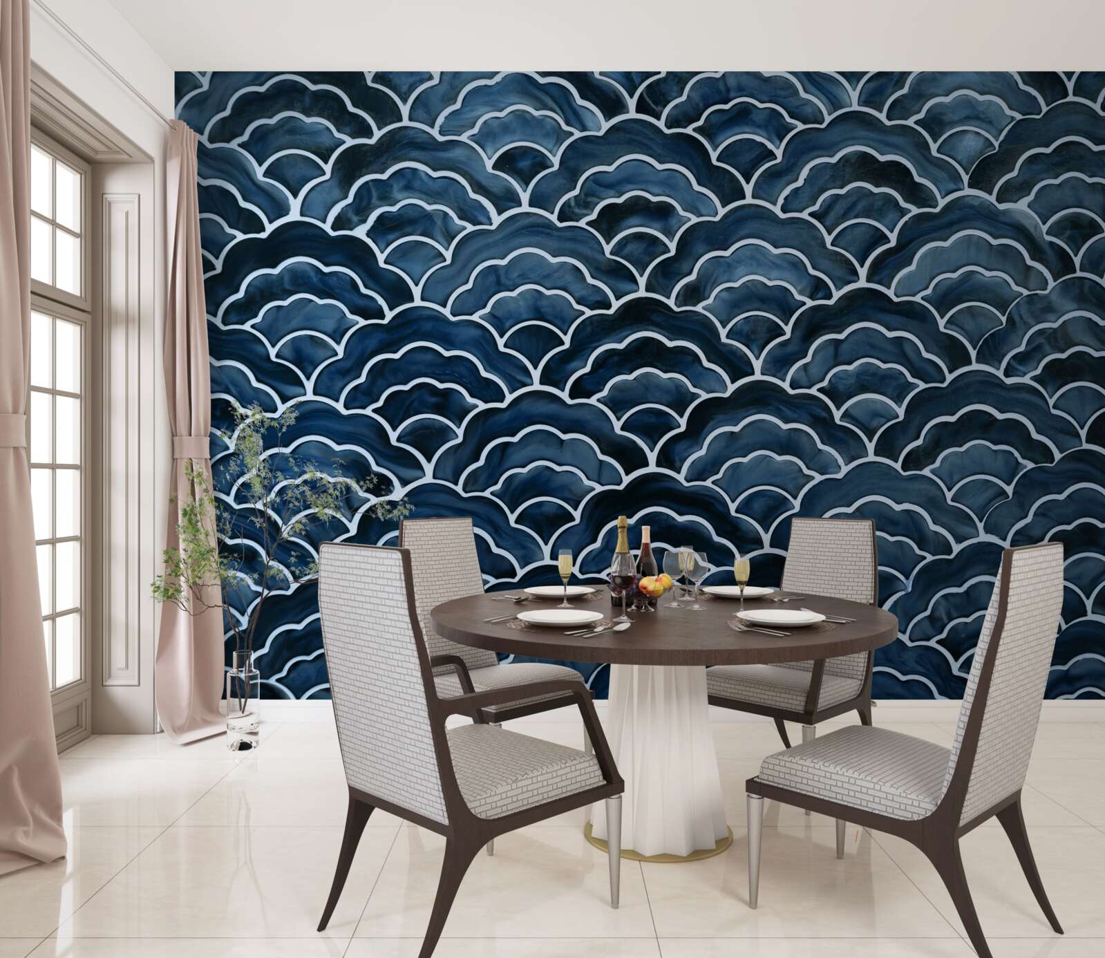 Fototapeta nočné morské vlny plynule prúdia