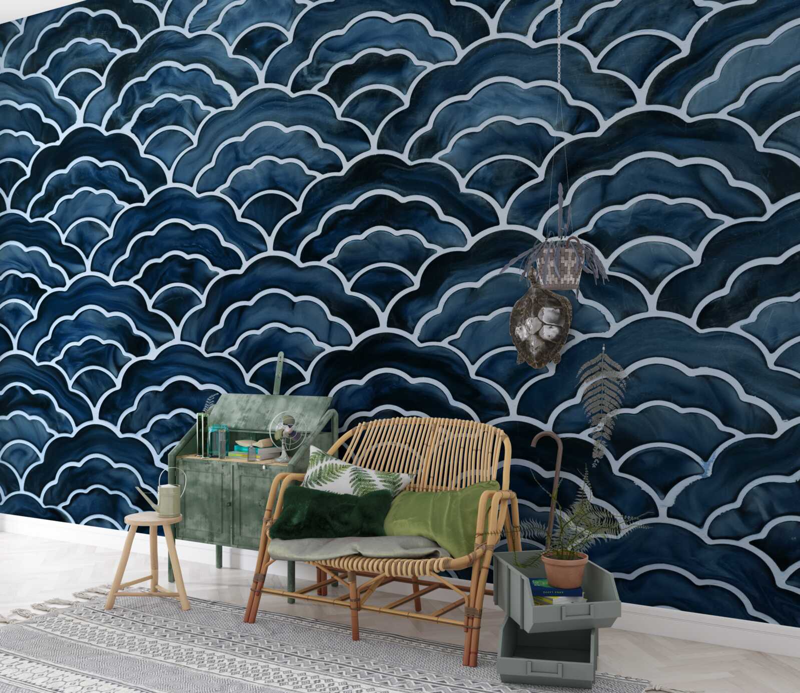 Fototapeta nočné morské vlny plynule prúdia