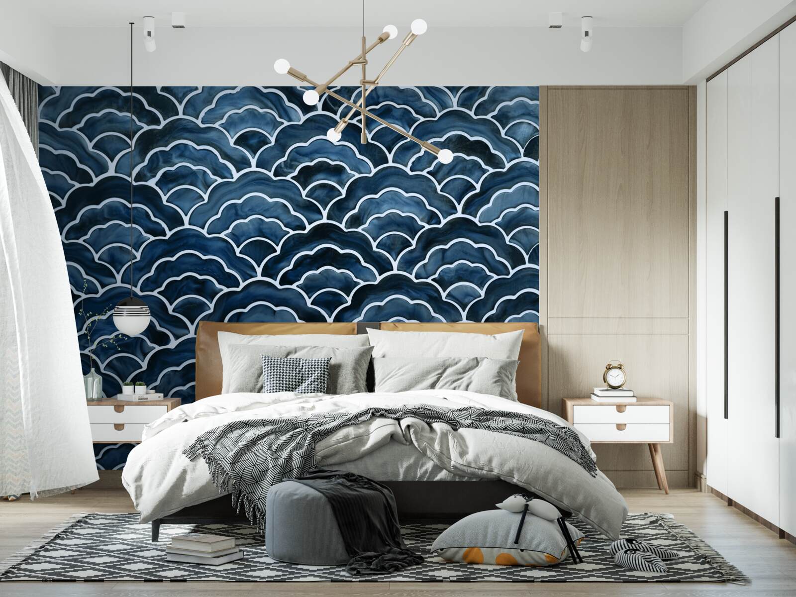 Fototapeta nočné morské vlny plynule prúdia