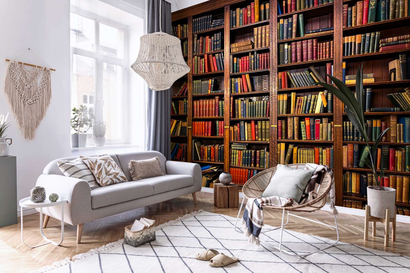 Fototapeta bohatá knižnica s knihami