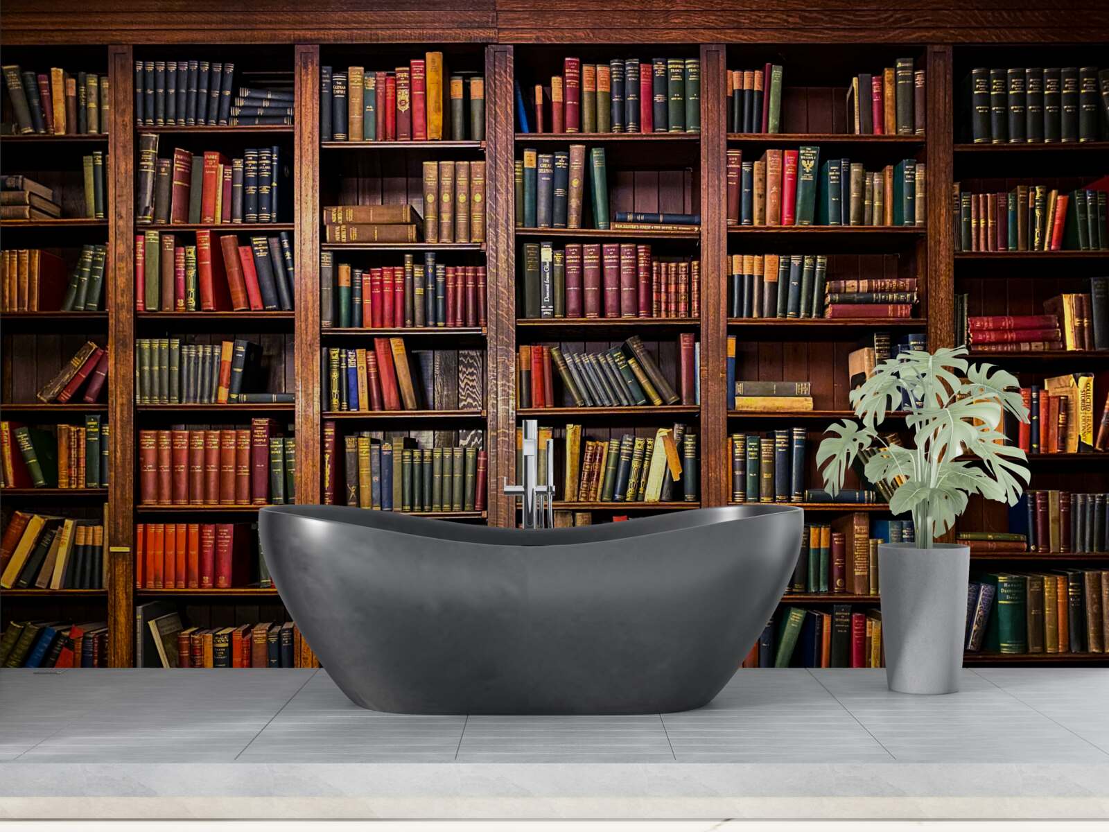 Fototapeta bohatá knižnica s knihami