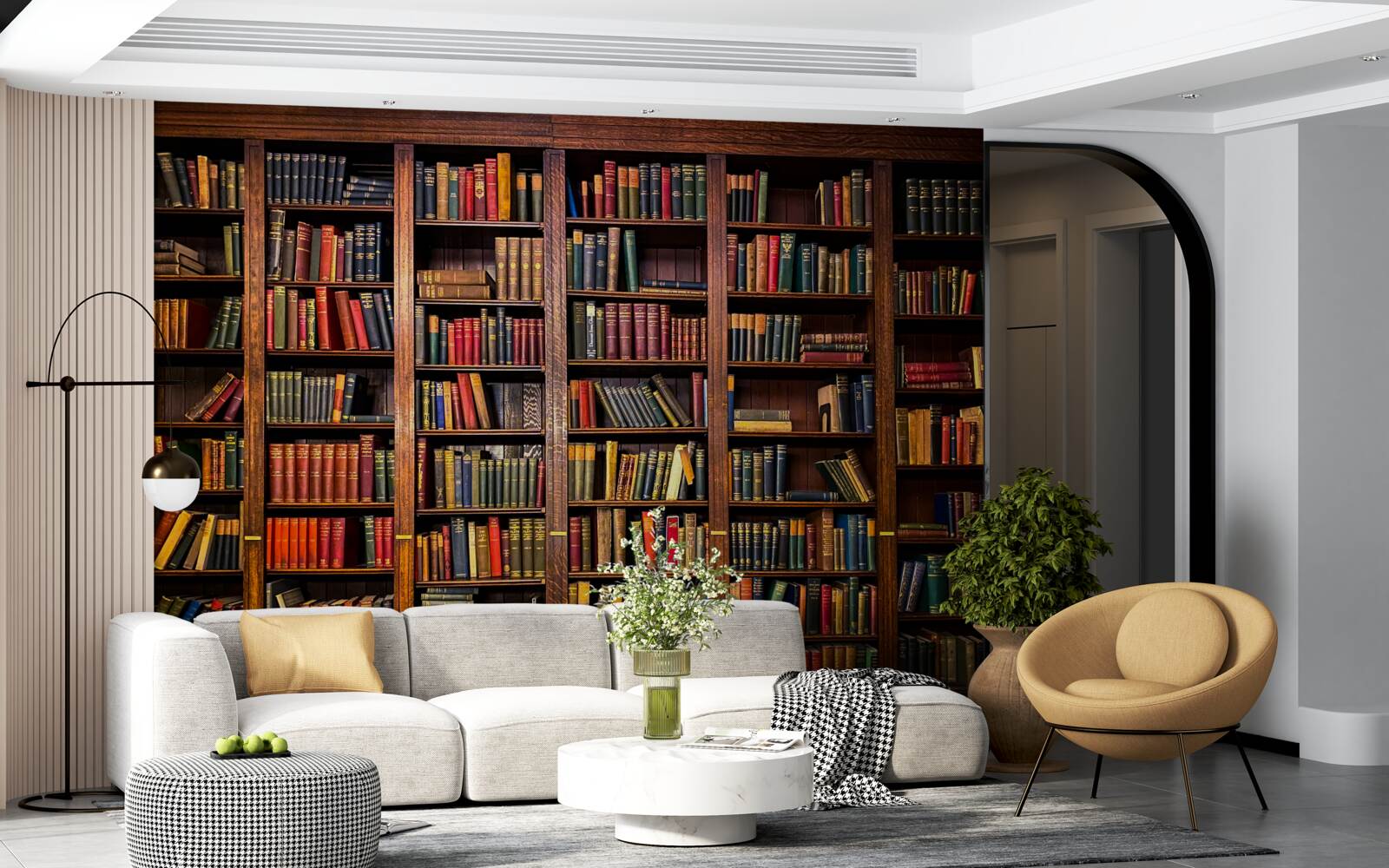 Fototapeta bohatá knižnica s knihami