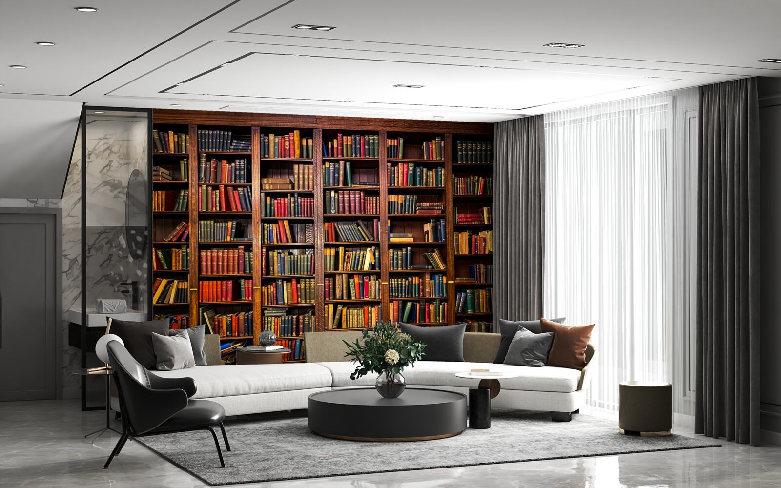 Fototapeta bohatá knižnica s knihami