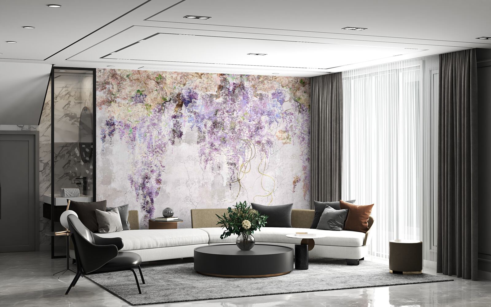 Fototapeta jesenné kvety padajú