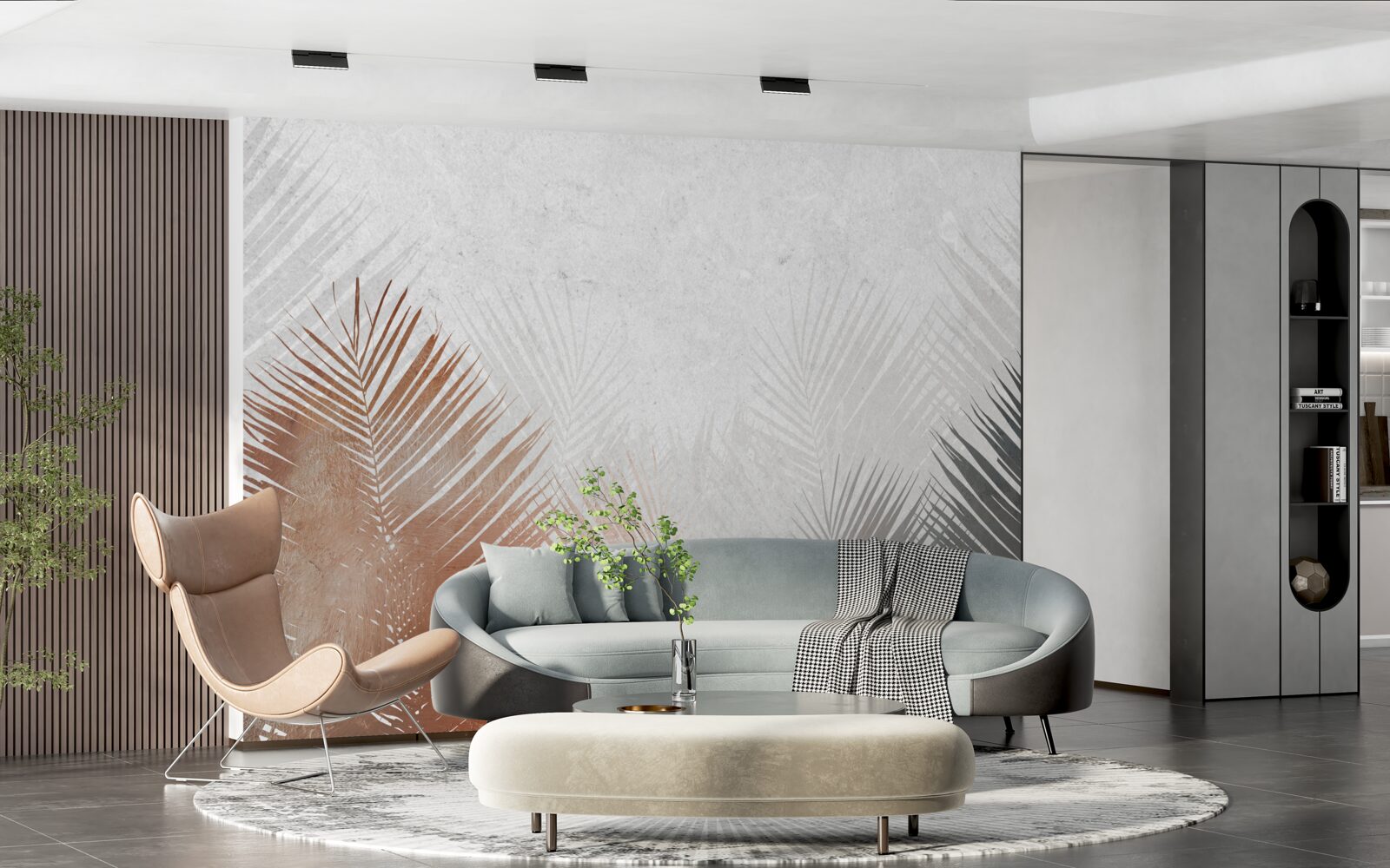 Fototapeta jesenná abstrakcia v hmlistom lese