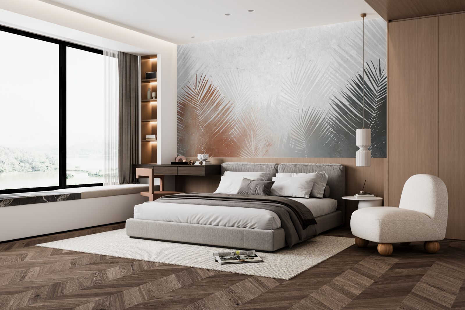 Fototapeta jesenná abstrakcia v hmlistom lese