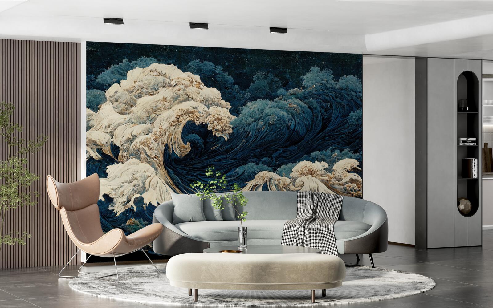 Fototapeta obraz morských vĺn pod nočnou oblohou