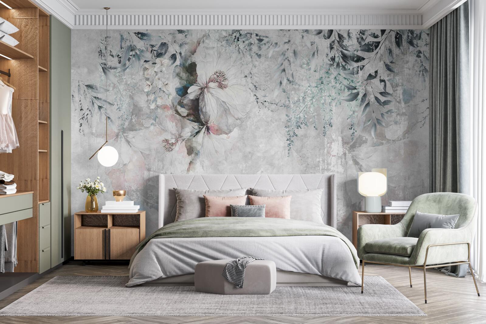 Fototapeta dúhovky sú sivé na pozadí rovnakého odtieňa