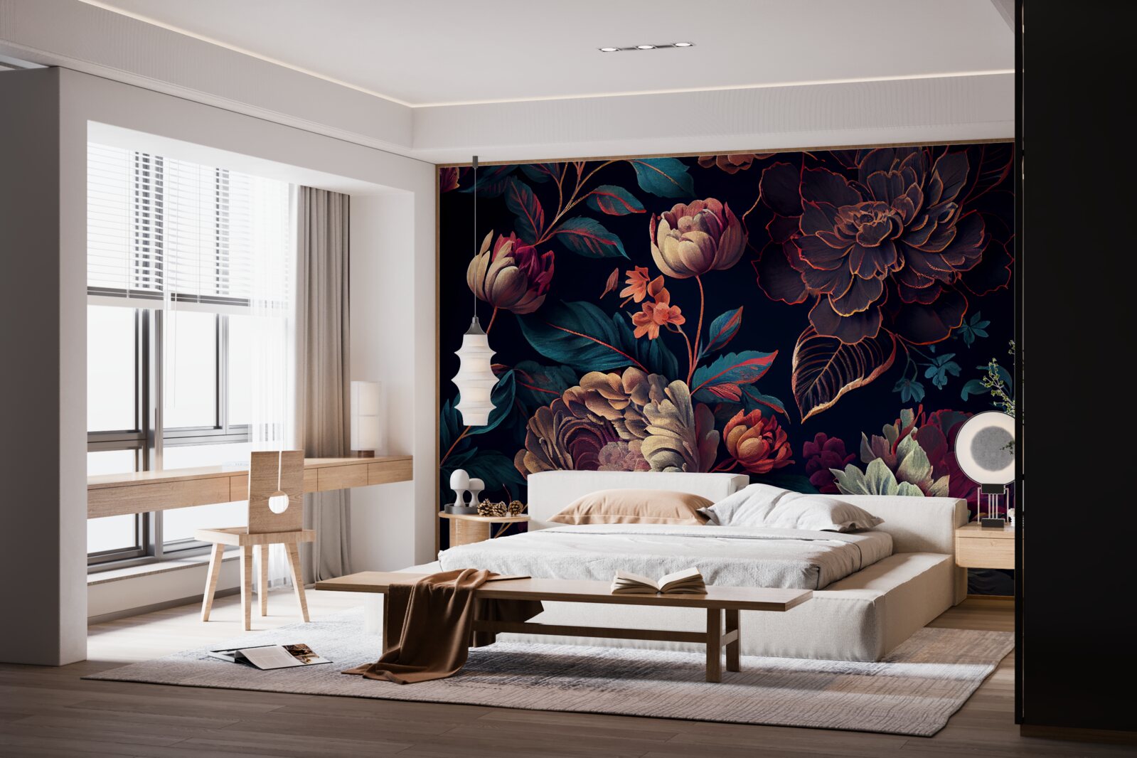 Fototapeta zmes tmavých krásnych kvetov