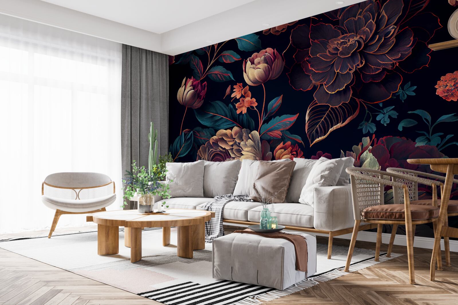 Fototapeta zmes tmavých krásnych kvetov