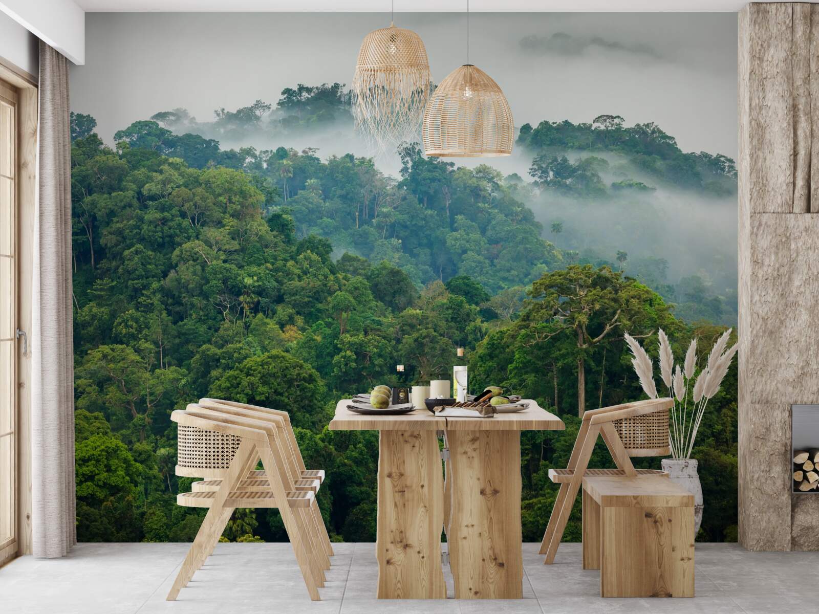 Fototapeta džungľa je zahalená v hustej hmle