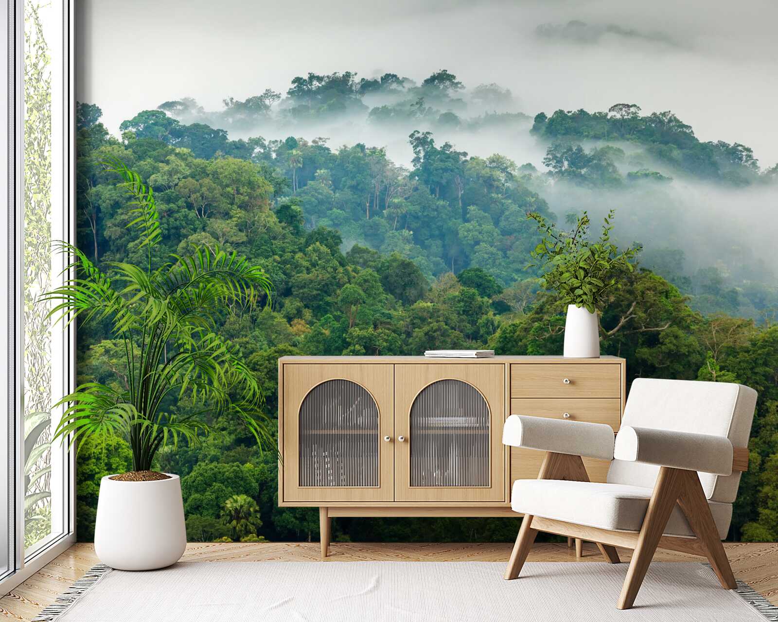 Fototapeta džungľa je zahalená v hustej hmle