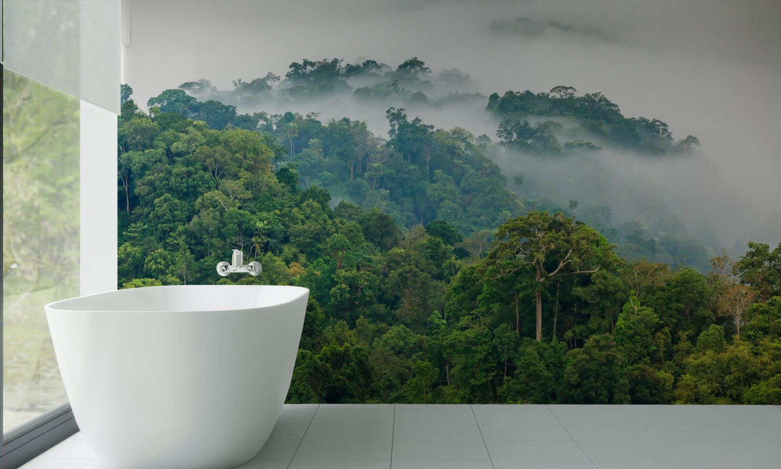 Fototapeta džungľa je zahalená v hustej hmle