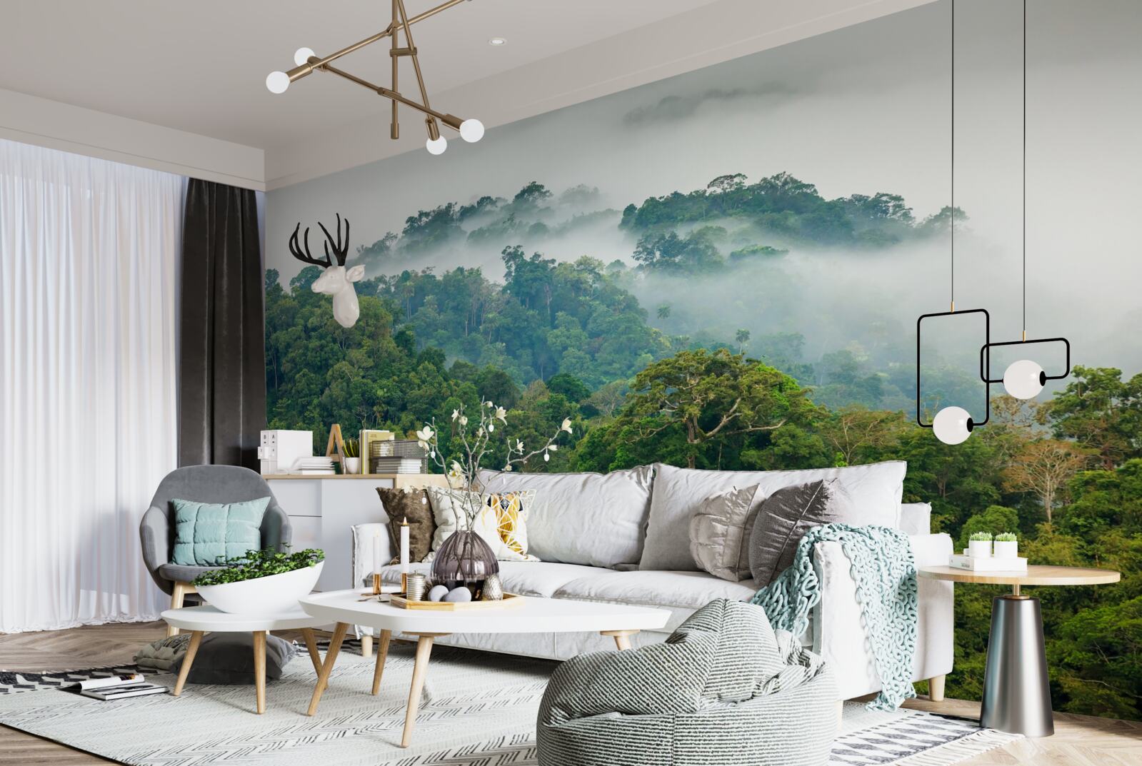 Fototapeta džungľa je zahalená v hustej hmle