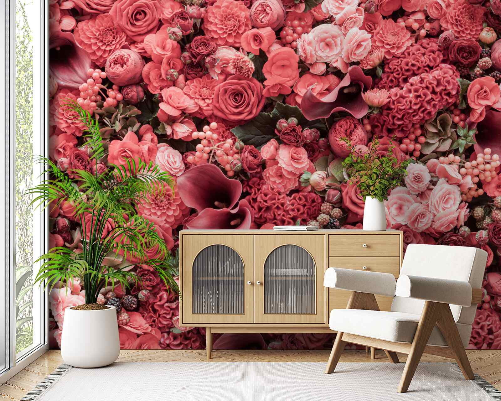 Fototapeta sada letných červených kvetov