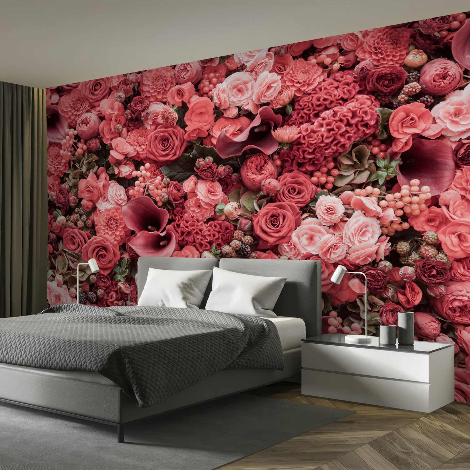 Fototapeta sada letných červených kvetov