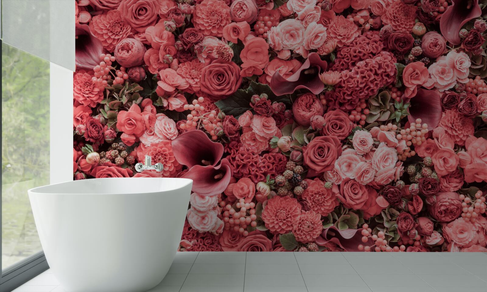 Fototapeta sada letných červených kvetov