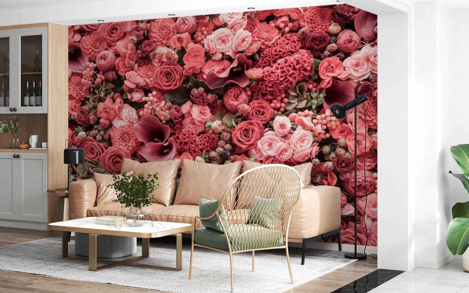 Fototapeta sada letných červených kvetov