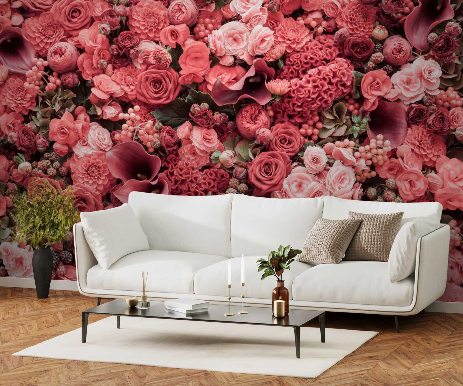 Fototapeta sada letných červených kvetov