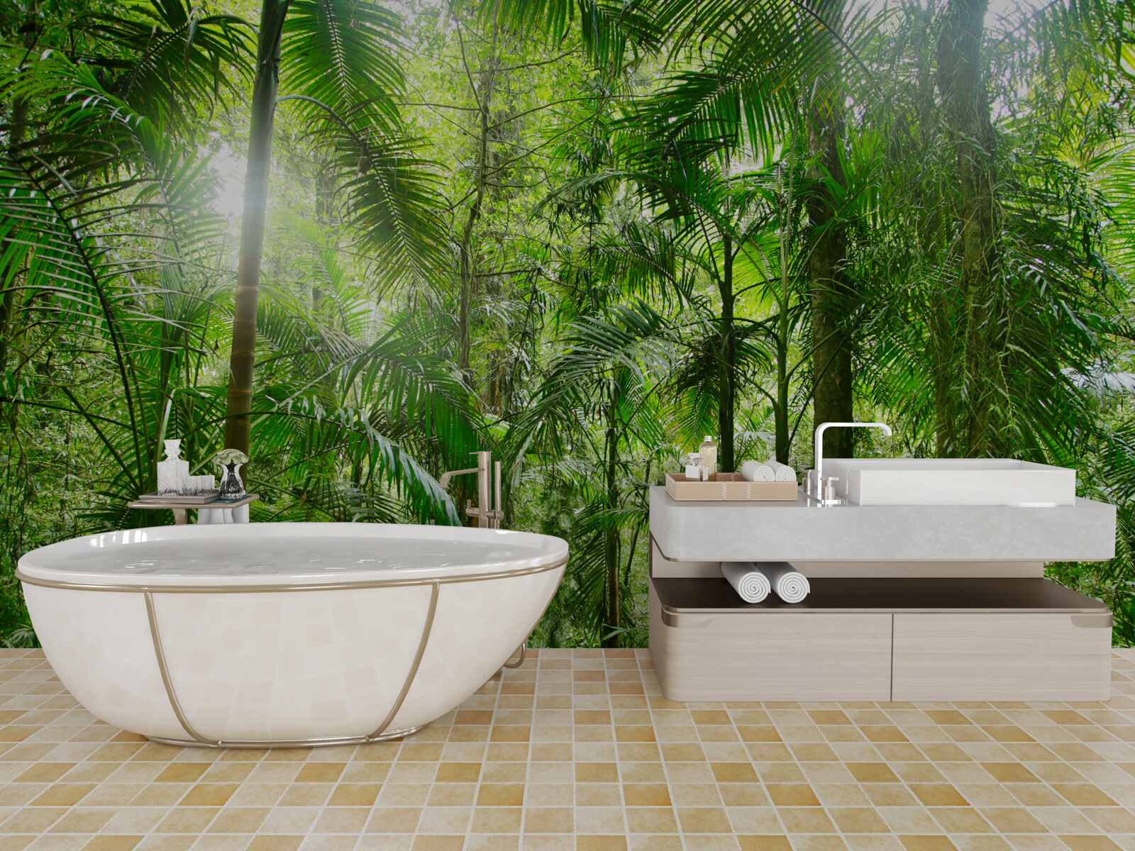 Fototapeta bujná vegetácia v zalesnenej oblasti