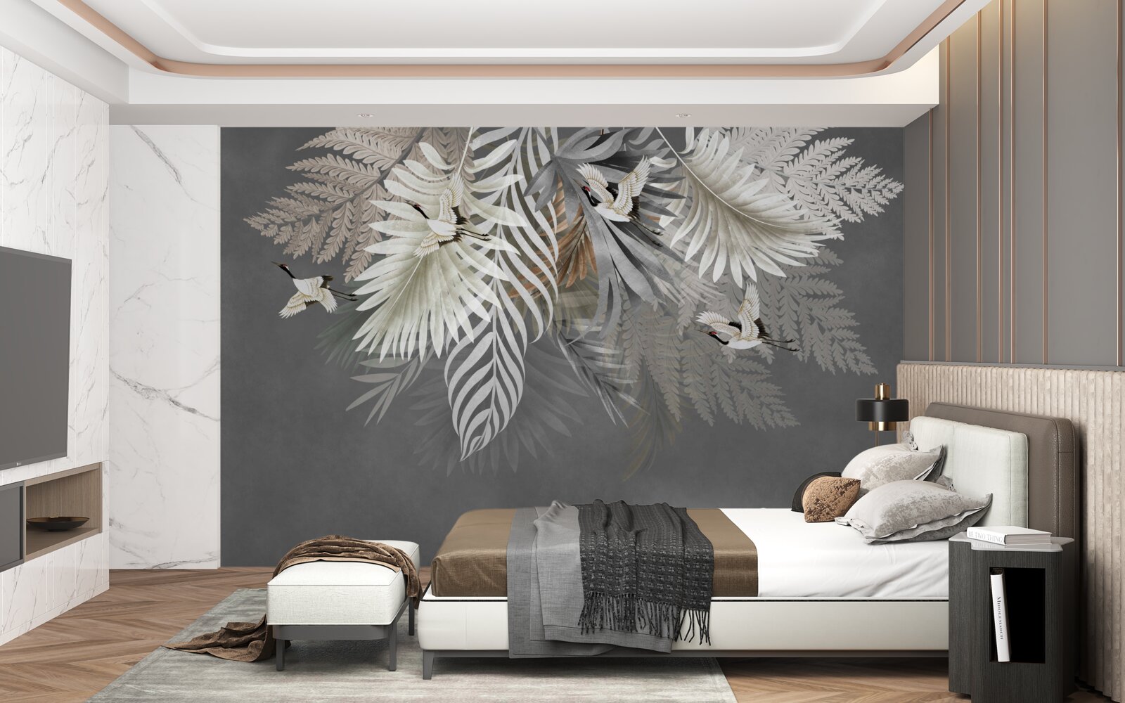 Fototapeta visiaca kytica listov z trópov