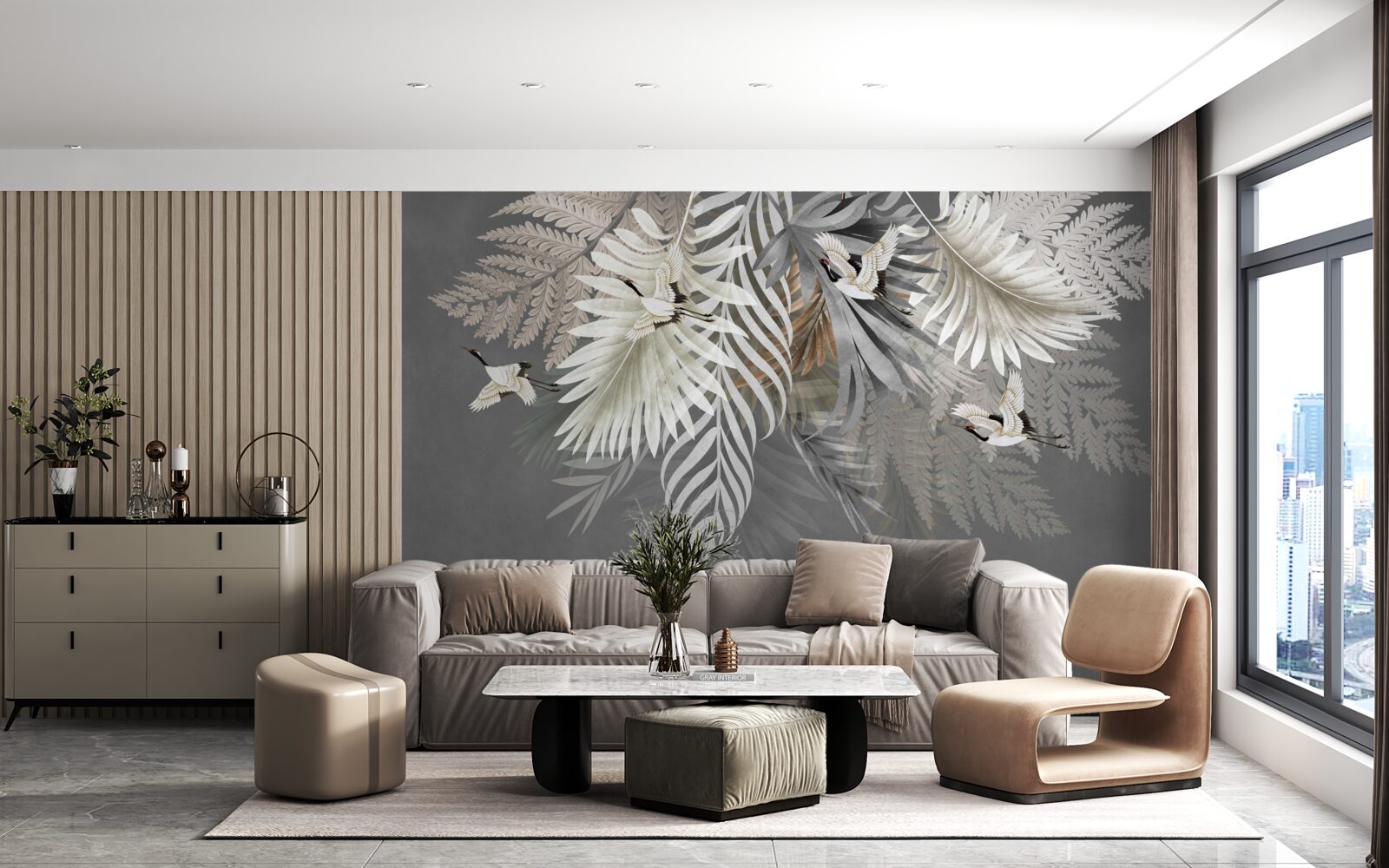 Fototapeta visiaca kytica listov z trópov